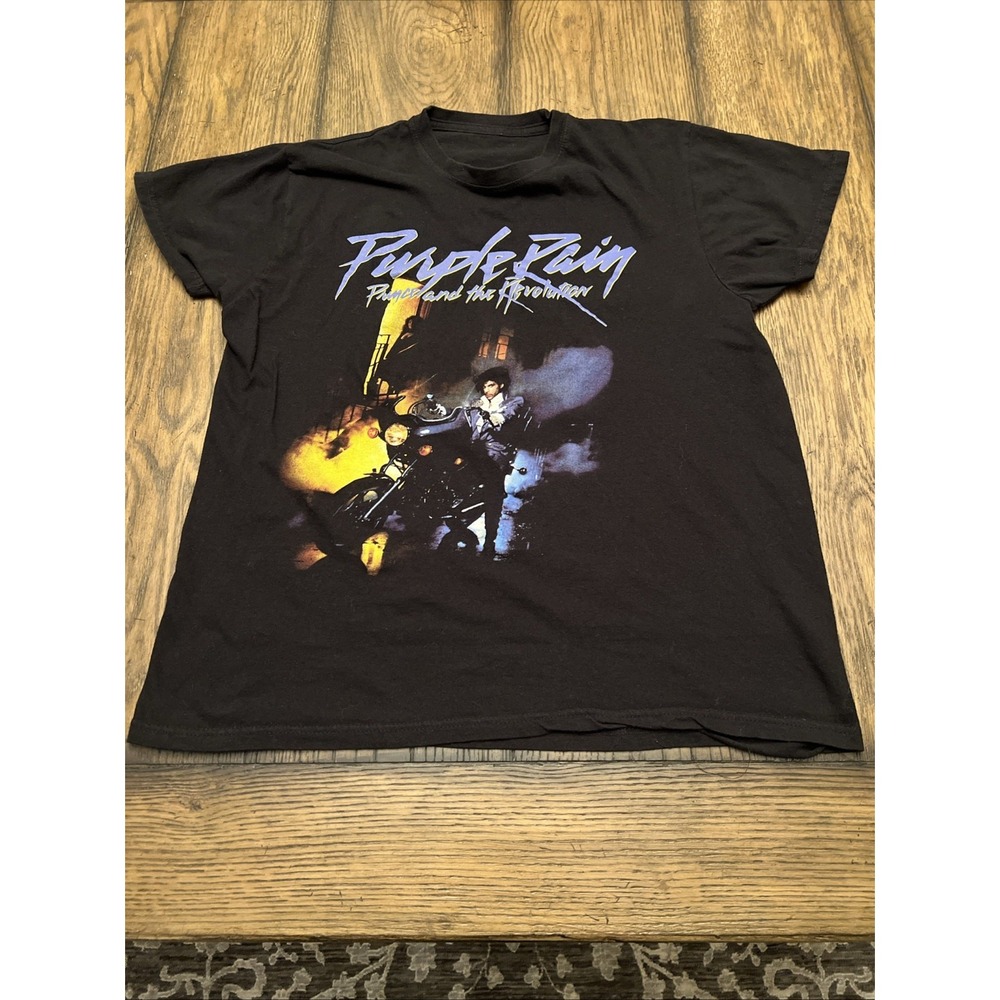 Prince And The Revolution Men's Short Sleeve Purple Rain T-Shirt Black, L  …C1
